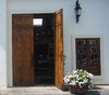Pair Of Exterior Oversize Front Doors Authetic Rustic Mexican Wood & Hand Forged Iron Detail