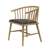 Ankara Wood & Black Leather Dining Chair / Occasional Chair