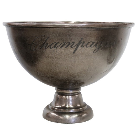 Smoked Black French Country Shabby Chic Luxury XL Champagne Bowl Aluminium Decorative Showpiece Ornament