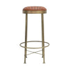 Bar Stool Chandri Hammered Brass & Leather Barstool - 75cm