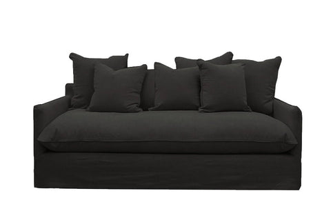 Lotus Luxurious Modern Slipcover 2 Seater Sofa / Lounge Black Colour