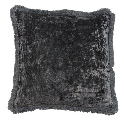 Vintage Charcoal Grace Velvet Lounge / Chair Cushion 45cm