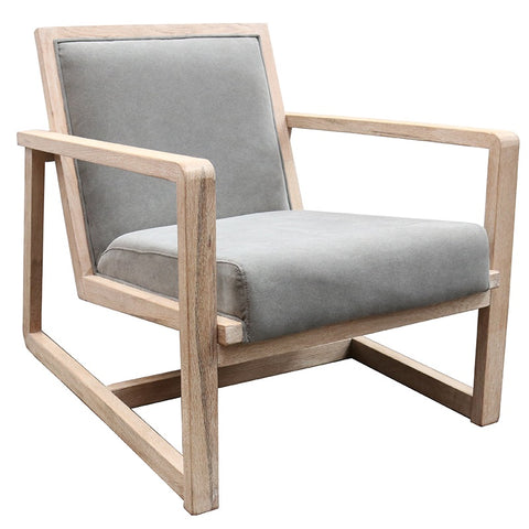 Florida Relaxed Luxury Oak & Cotton Lounge Chair