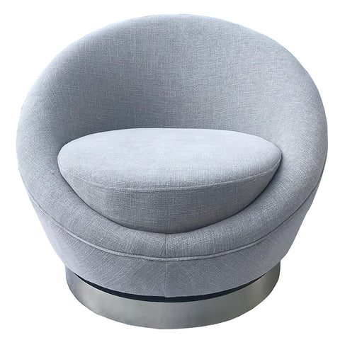 Amour Swivel Lounge Chair Modern Couture - Stone & Silver