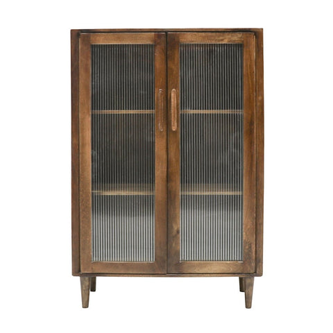 Tate Retro Display Cabinet Sideboard With Reeded Glass Design - Very Chic