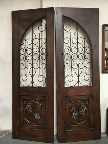 San Bernadino Rustic Exterior Front Doors Mexican Wood & Hand Forged Iron
