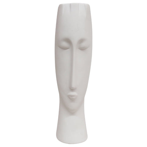 Ceramic White Female Face Vase Decorative Display Ornament