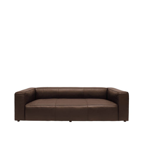 Stirling Nutmeg 3 Seater Modern Minimalist Italian Leather Sofa / Lounge