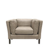 Modena Luxurious Riverstone Coloured Italian Leather Sofa Armchair