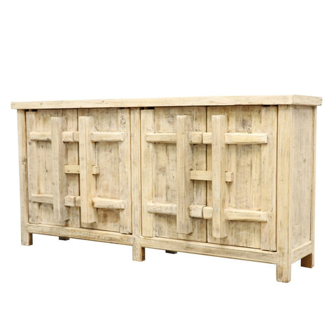 Natural White Washed Traditional Oriental Shabby Chic Buffet / Sideboard