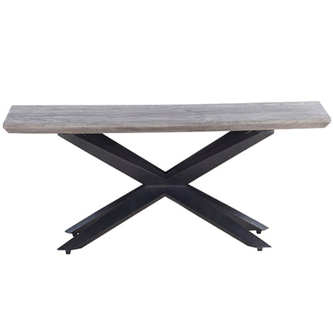 Stonewash Acacia Wood & Iron Console Table / Hall Table Modern Chic
