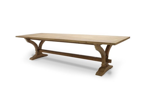 Timelessly Elegant Victoria Handcarved Reclaimed Elm Dining Table