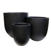 Bullet Black Reinforced Concrete Outdoor Planter With Drainage - Medium