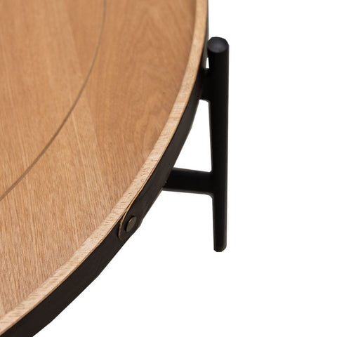 Light Ash Haywood Leather Buckle Detail Side Table
