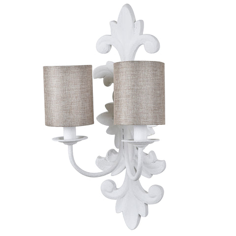 Teslar Fleur De Lys Black Or White Wall Sconce Wall Light - Antique Shabby Chic Style