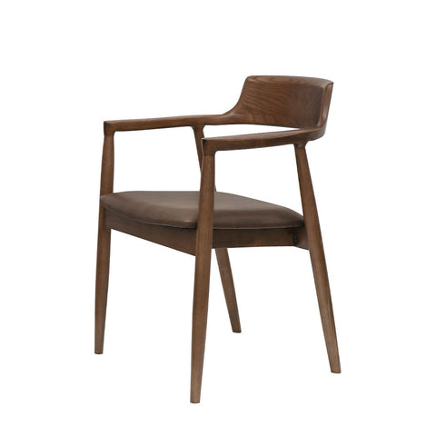 Ealing Dining Chair Brown Leather - Haute Couture