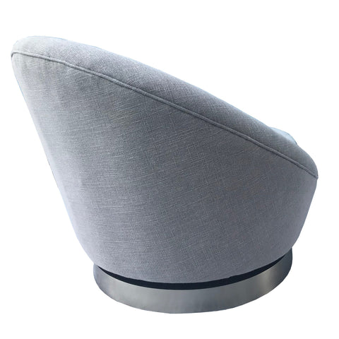 Amour Swivel Lounge Chair Modern Couture - Stone & Silver