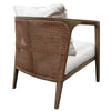 San Mateo Rattan Cane & White Linen Lounge Chair Armchair