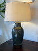 Mexican Ceramic Handmade Lamp Base With Linen Shade (Grey)