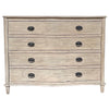French Commode / Bedside Table Four Drawer Shabby Chic Distressed Wood