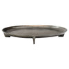 Oval Footed Aluminium Smoke Black Decorative Tray Showpiece Ornament
