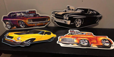 Black Embossed Chevelle Hot Wheels Wall Art Sign