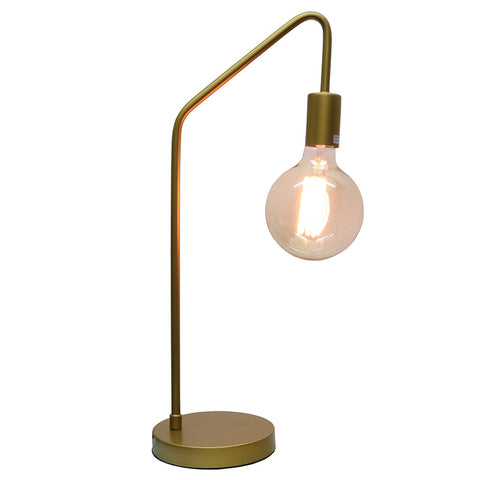 Industrial Arc Modern Minimalist Gold Table Lamp Light