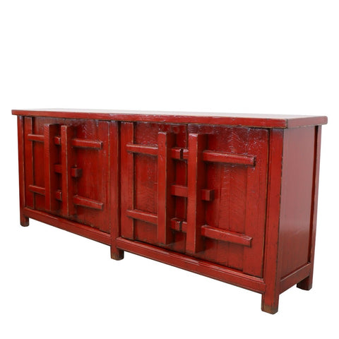 Oriental Red Traditional Shabby Chic Buffet / Sideboard