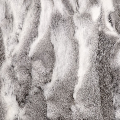 Ultimate Luxury Arctic Rabbit Patched Grey Fur Throw - Lounge / Bed Throw