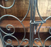 Armoire Bar Wine Rack With Serville Doors Hand Forged Iron & Rustic Wood