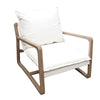 Acer Ivory Relaxed Luxury Oak & Cotton Lounge Chair