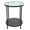 Double Tier Krabi Alcove Table Metal With Glass Top