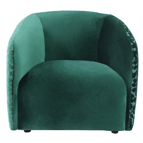 Forest Green Velvet Brocade Virginia Occasional Chair / Lounge Chair Modern Couture