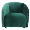 Forest Green Velvet Brocade Virginia Occasional Chair / Lounge Chair Modern Couture