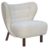 Betty Boucle & Oak Wood Modern Retro Occasional Lounge Chair