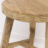 Reclaimed Elm Round Parq Stool / Bedside / Side Table - Handcrafted Farmhouse Chic