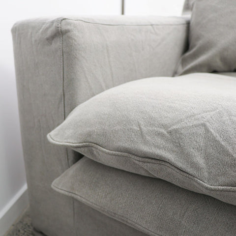 Keely Slipcover Sofa / Lounge Cement Colour 3 Seater