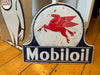 Mobil Oil Pegasus Rustic Embossed Automobilia Metal Wall Art Man Cave Sign