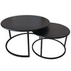 Trang Modern Abstract Iron Nesting Coffee Tables Set
