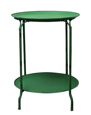 Industrial Side Table / Bistro Table Shabby Chic Metal With Double Tier
