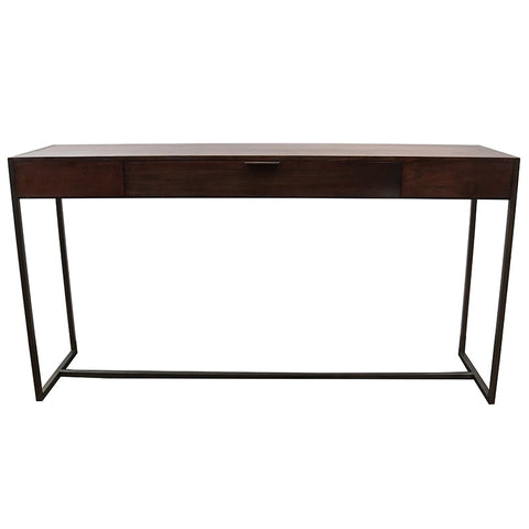 Velazco Modern Single Drawer Rectangle Wood & Iron Console Table / Hall Table