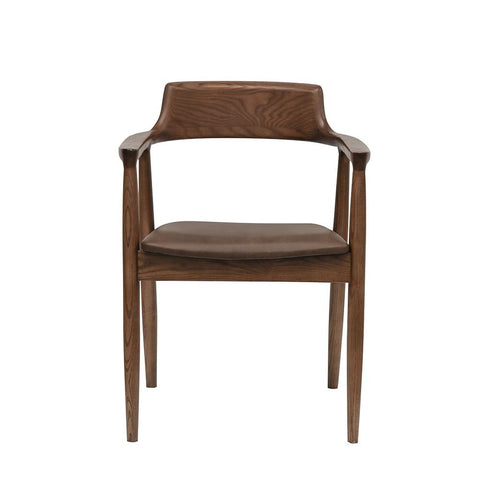 Ealing Dining Chair Brown Leather - Haute Couture