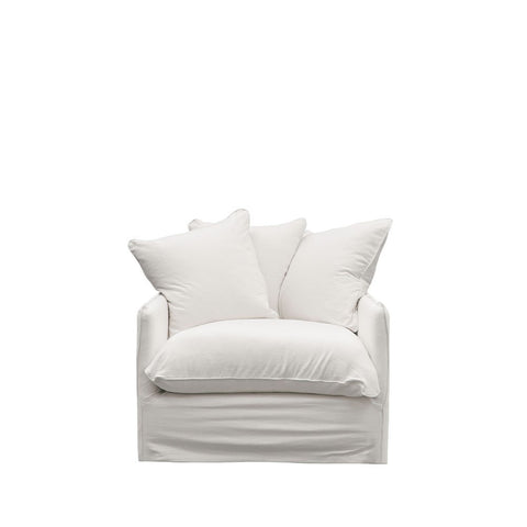 Lotus Luxurious Modern Slipcover Sofa / Lounge Armchair White Colour
