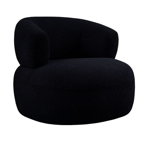 Barberra Black Boucle Armchair Lounge Chair