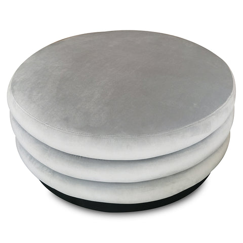 Ring Silver Velvet Modern Luxury Coffee Table / Ottoman