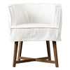 Miami Luxurious Modern Oak & Stone Washed Cotton Dining Chair