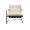 Lauro Slingback Club Chair Cream Bouclé & Iron Modern Chic Lounge Chair Armchair