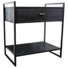 Gibbston Black Double Tier Side Table / Bedside Table