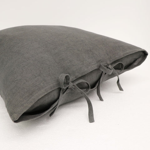 Tully Grey Luxury Bow Tied Lounge / Chair Cushion 55cm x 55cm