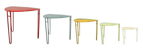 Nesting Tables Industrial Metal Shabby Chic x5
